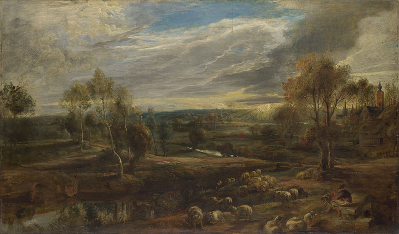 A Landscape with a Shepherd and his Flock – National Gallery, London