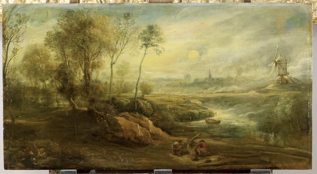Evening Landscape with Bird-Trap and Full Moon – Musée du Louvre, Paris